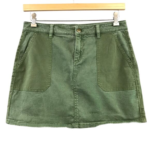 Vineyard Vines Size 8 Green Skirt pockets Utility Zip Button - Picture 1 of 8
